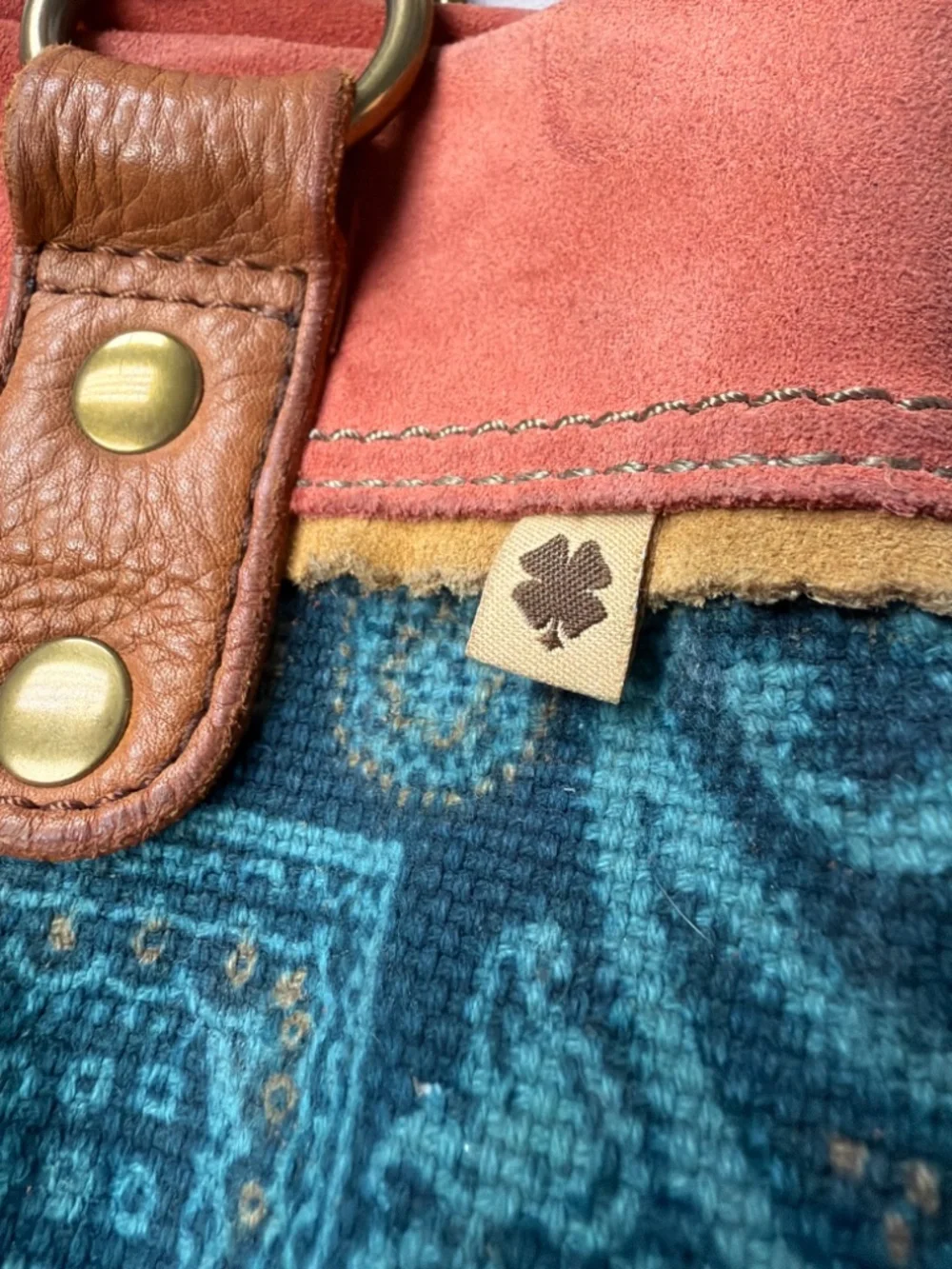 Lucky Brand Leather Trim Boho Tote